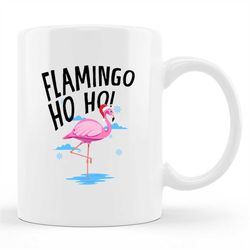 xmas flamingo mug, xmas flamingo gift, flamingo christmas, tropical christmas, florida christmas, pink flamingo mug, chr