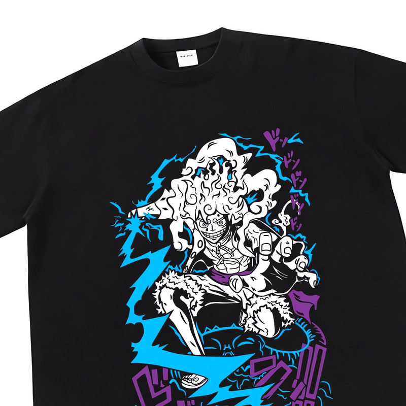 Luffy Gear 5 Grafiti Poster Printed T-Shirt  King of The Pirates T-Shirt  Pirate Anime T-Shirt  Gear 5 T-Shirt  Sun God Nika T-Shirt - 2.jpg