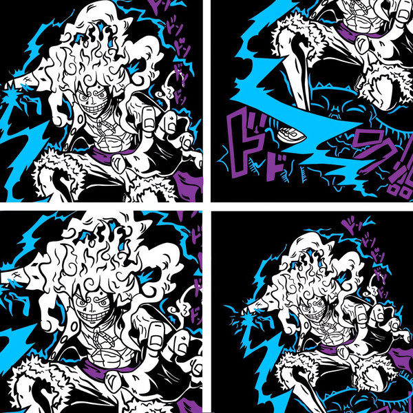 Luffy Gear 5 Grafiti Poster Printed T-Shirt  King of The Pirates T-Shirt  Pirate Anime T-Shirt  Gear 5 T-Shirt  Sun God Nika T-Shirt - 3.jpg