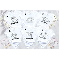 dinosaur family shirts, mama saurus shirt, personalized dinosaur shirt, custom t-rex shirt, daddy saurus shirt, custom d