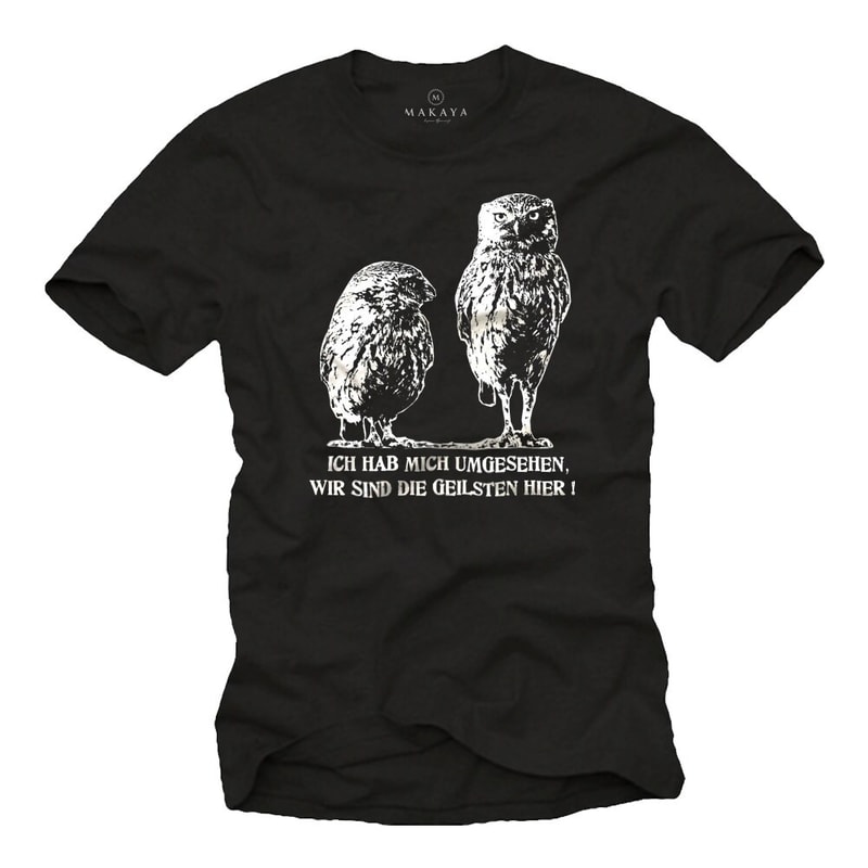 Funny mens tshirts with german slogan - Owl Shirt black size S-XXXXXL - 1.jpg