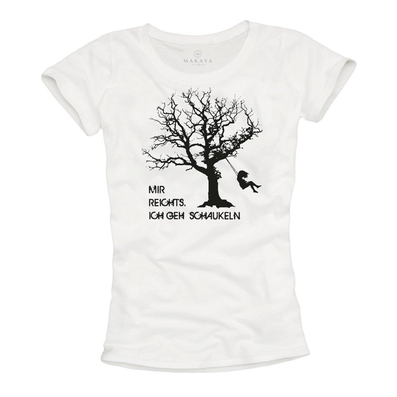 Funny womens Top with german slogan - I have enough - I go rocking - Cool print Tee Shirt Graphic Tees SML - 1.jpg