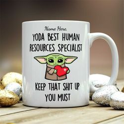 personalized gift for human resources specialist, yoda best human resources specialist, human resources specialist gift