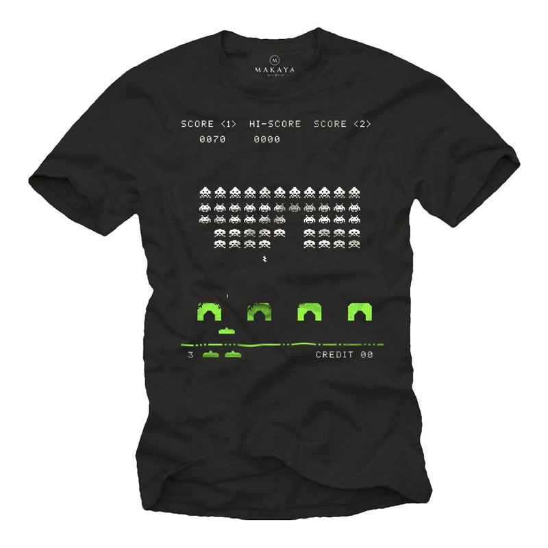 Men's Gaming T-Shirt Space Invaders Gifts for Nerds and Geeks black S-XXXXXL - 1.jpg