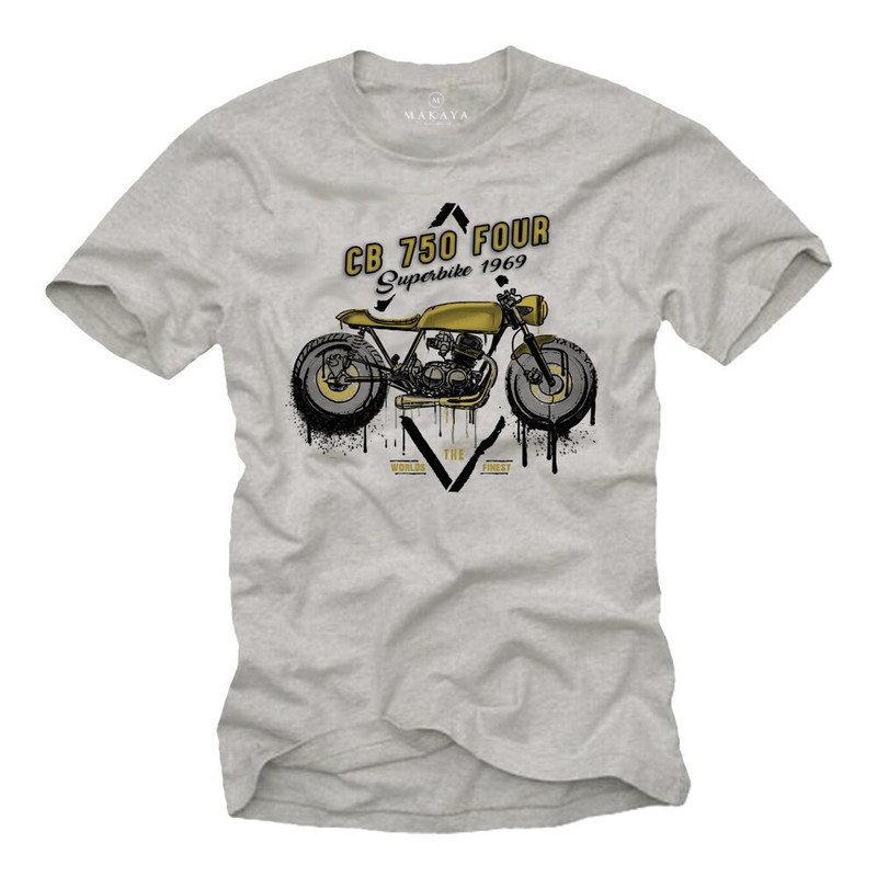 Mens Tshirt Biker Clothing - Motorcycle T-Shirt Vintage Custom Bike CB 750 - Tuning Gift for Him FatherBrotherFriend  S-XXXL - 1.jpg
