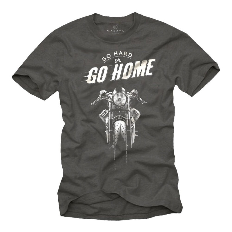 Motorcycle Gifts for him - Vintage Biker Tshirt GO HARD Moto Engine black S-XXXXXL - 2.jpg