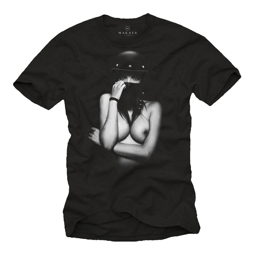 Motorcycle Mens T-Shirt Sexy Girl Pin Up Helmet - Cool Biker GiftsPresent for Him S-XXXXXL - 1.jpg