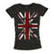 Womens Union Jack Tshirt - England Flag UK Top - Band Tee Shirt black Oversize Print SML - 1.jpg