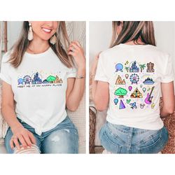 meet me at my happy place shirt, family vacation shirt, disneyworld trip tee, disneyland epcot festival shirt,disney wor