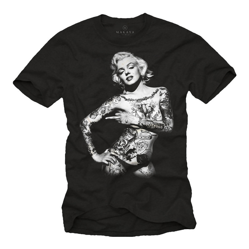 Cool Marilyn Ink Love T-Shirt Black - Men's Tattoo Tee Shirt Print Size S-XXXXXL - 1.jpg