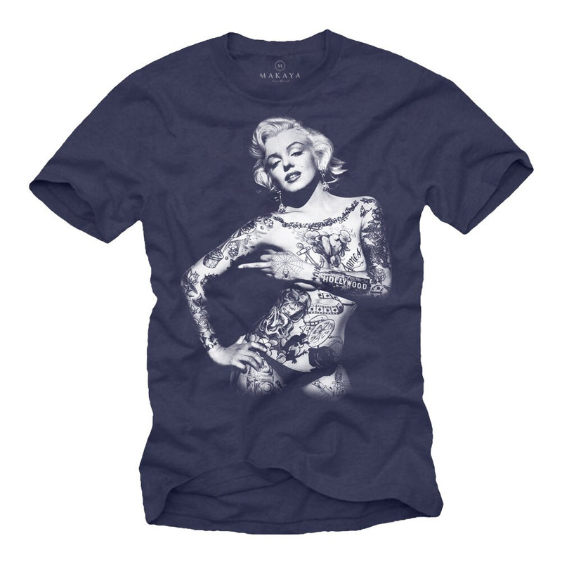 Cool Marilyn Ink Love T-Shirt Black - Men's Tattoo Tee Shirt Print Size S-XXXXXL - 2.jpg