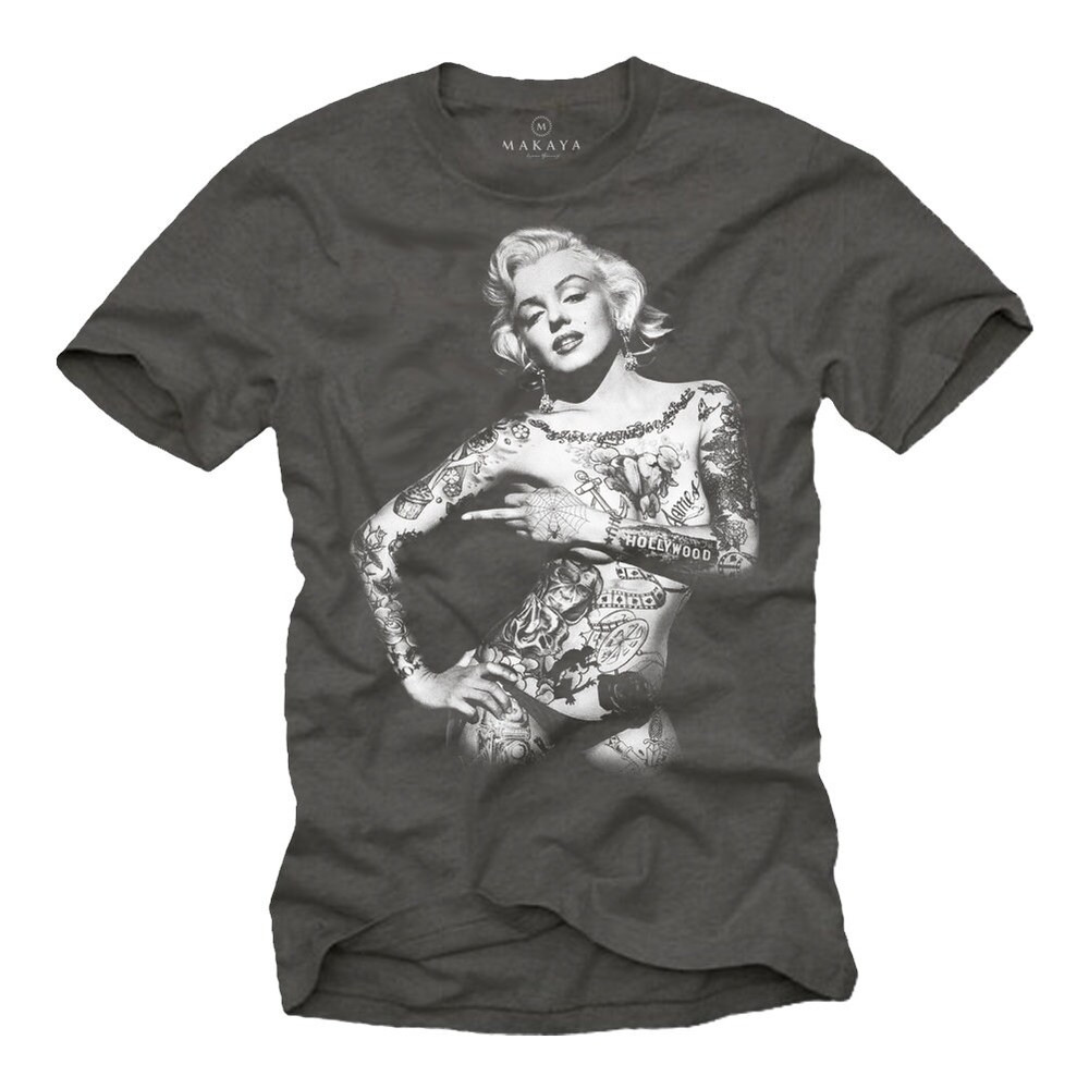 Cool Marilyn Ink Love T-Shirt Black - Men's Tattoo Tee Shirt Print Size S-XXXXXL - 3.jpg
