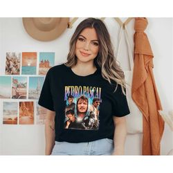 vintage pedro pascal shirt in 90's/y2k style tribute, pedro pascal shirt, narcos, massive talent, daddy pedro, mandalori