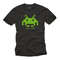 Mens Shirt Space Invaders for Gamers with green print, screenprint, retro, black, S-XXXXXL - 1.jpg