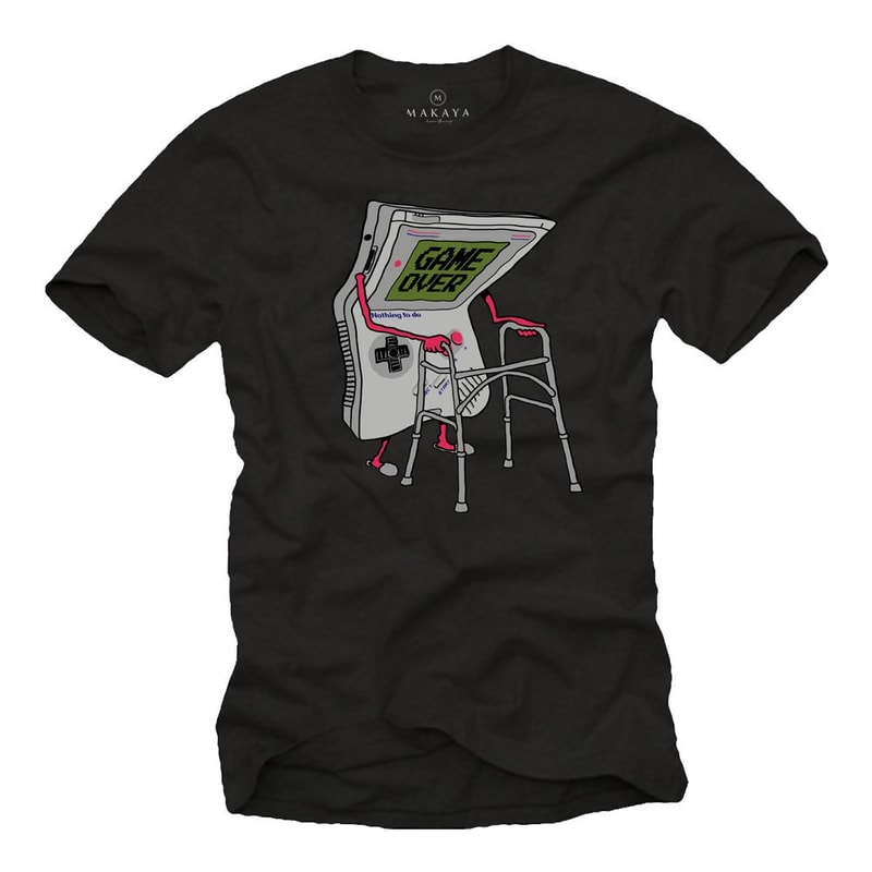 Super Mens Gamer Shirt with print, Nothing to do, retro Gaming Tee, vintage, black, S-XXXXXL - 1.jpg