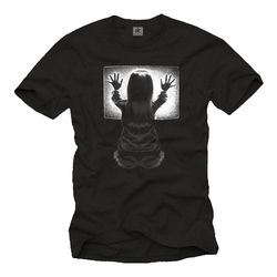 cool horror halloween t-shirt for men with poltergeist movie print black halloween costume s-xxxxxl