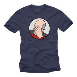 cool mens t-shirt - picard epic fail star - funny meme messaage tee blue american s-xxxxxl