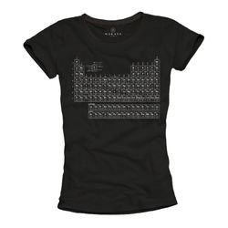 cool womens t-shirt - table of elements - science top big bang shirt - funny gifts for her - black s-m-l
