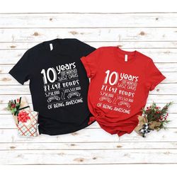 10th birthday shirt, birthday countdown, of being awesome, tenth birthday, 10 years old, birthday boy, birthday girl, bi