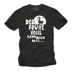 funny animal t-shirt for men with german saying the early bird sucks print size s-xxxxxl