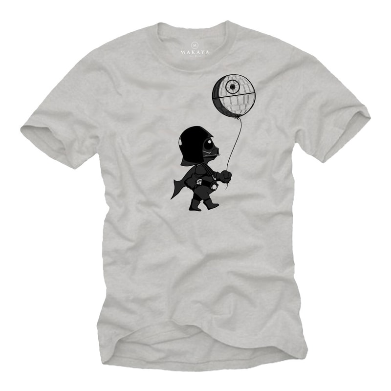 Funny Gifts for Men - Baby Vader Tshirt Balloon Banksy Style Wars grey size S-XXXXXL - 1.jpg