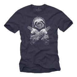makaya funny animal t-shirt for men - cool sloth gift blue s-xxxxxl