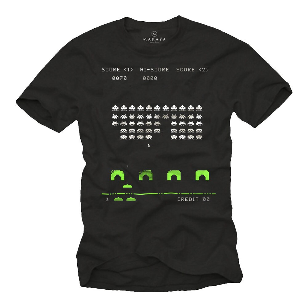 Men's Gaming T-Shirt Space Invaders Gifts for Nerds and Geeks black S-XXXXXL - 1.jpg