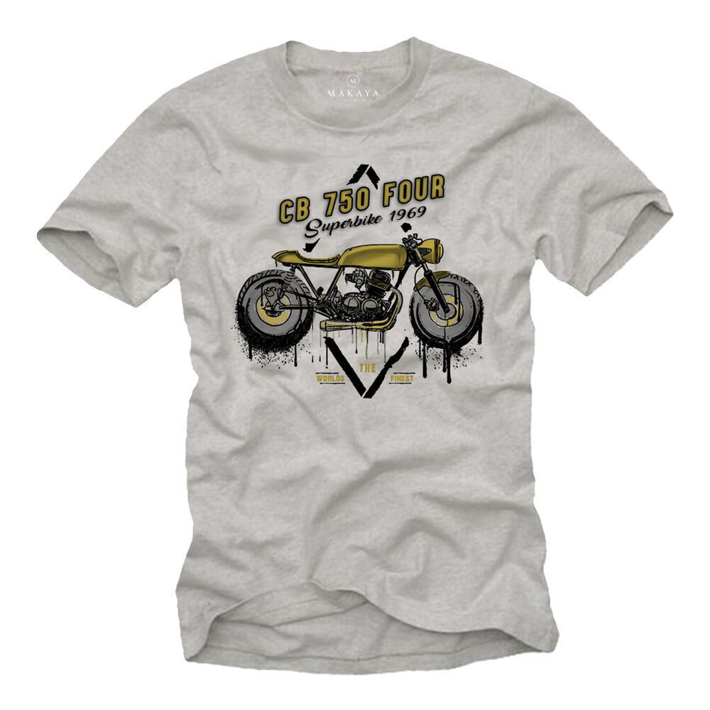 Mens Tshirt Biker Clothing - Motorcycle T-Shirt Vintage Custom Bike CB 750 - Tuning Gift for Him FatherBrotherFriend  S-XXXL - 1.jpg