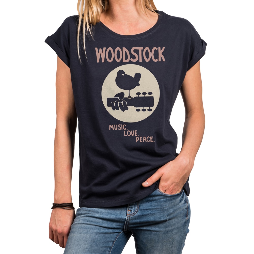 Womens Tshirt 60s 70s Hippie Print Tee Shirt - Woodstock Guitar Music Top - Funny Gifts for Music Lovers - 1.jpg