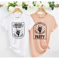 till death do us party shirt, bachelorette party shirts, bachelorette, skull bride tee, bride or die shirt, halloween ba