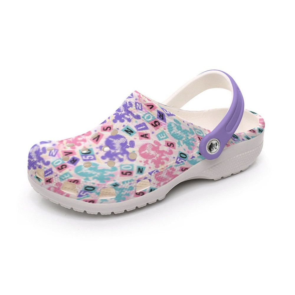 Walt Dissney World 50th Anniversary pattern, Celebrate 50 years All-Over Print Women's Classic Clogs.png