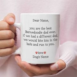 personalized bernedoodle dad gift, bernedoodle dad, bernedoodle mug, bernedoodle gift for men, bernedoodle dad mug, bern