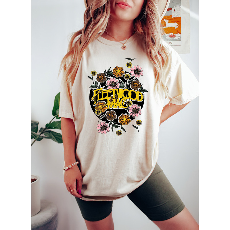 Fleetwood Mac Tshirt,Vintage Floral Retro Band Graphic Tee,Distressed Band Rock and Roll Shirt,Rock Band Sweatshirt,Unisex Music Lover Gifts - 1.jpg
