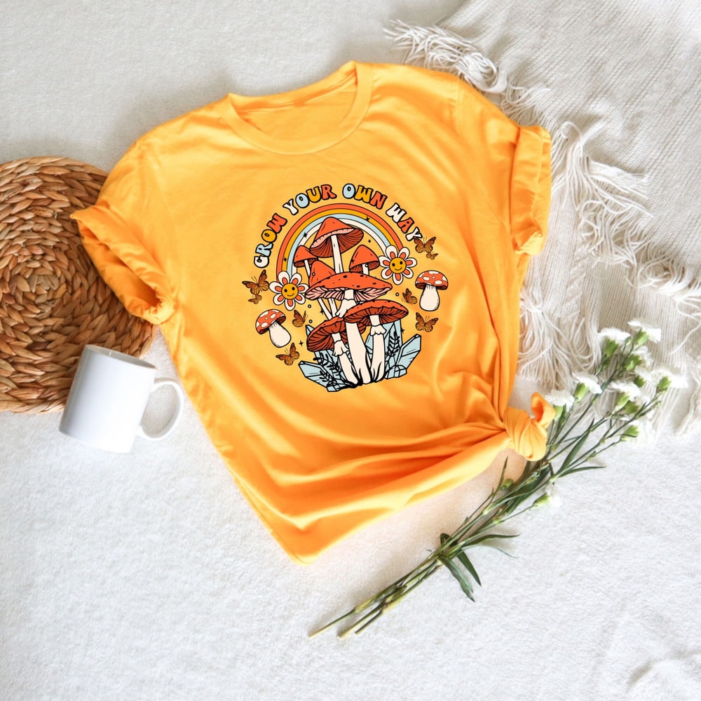 Grow Your Own Way Graphic Tee, Inspirational Shirts, Motivational Crewneck, Groovy Vintage Style Sweatshirt, Cottagecore T-Shirt, Forestcore - 2.jpg