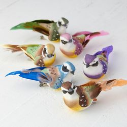 Assorted Color Mushroom Birds with Clips