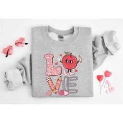 love teacher valentine shirt, teacher valentines gift, leopard print, trendy retro valentines day outfit, candy conversa