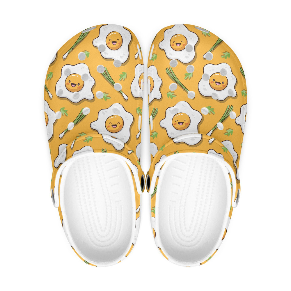 Funny Kawaii Fried Egg Clogs Crocs, Chicken Shoes Kids, Unisex Garden Shoes Slippers, Chicken Lovers Gift.jpg