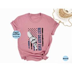 personalized dad raised fist tee, father's day gift, custom kid names gift for daddy shirt, best dad ever shirt,family d