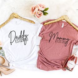 daddy est 2023 mommy east 2023,promoted to be family tee,pregnancy announcement tshirt,mom to be shirt,funny pregnancy t