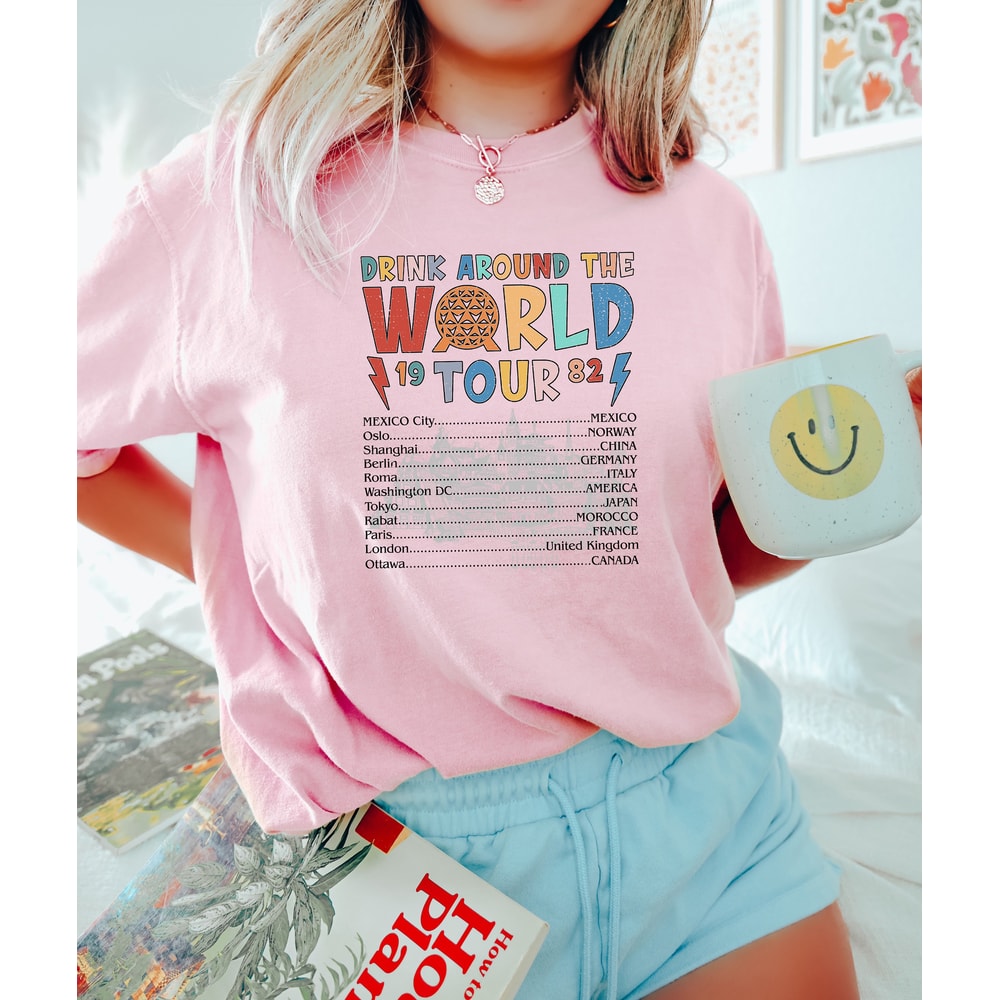Disney Epcot World Tour Shirt, Vintage Retro Epcot Shirt, Mickey And Friends, Drink Around The World Tour 1982, Disneyland Vacation Shirts - 3.jpg