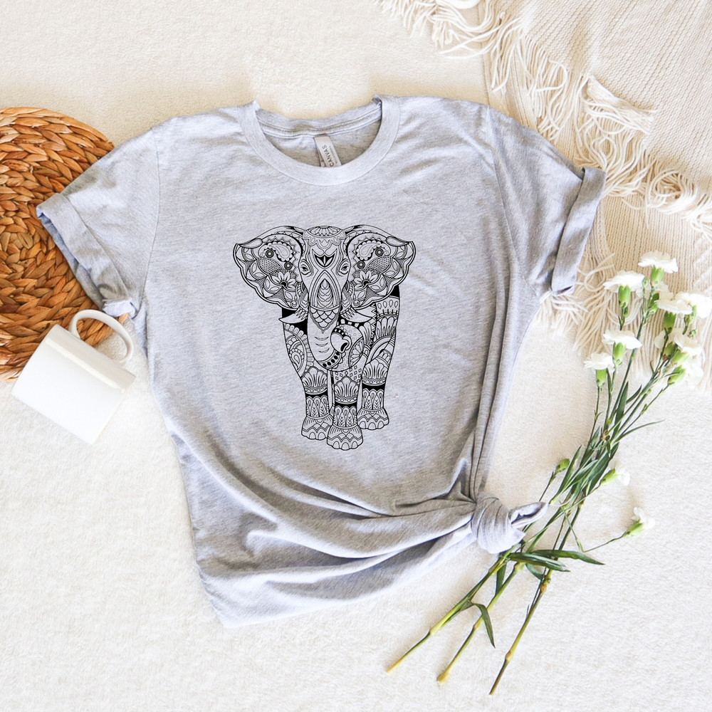 Elephant Mandala Shirt,Lotus Mandala Elephant Sweatshirt,Elephant Sweatshirt,Meditation Shirt,Spritual Tshirt,Unisex Yoga Definition Tshirt - 2.jpg