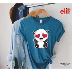 love panda tshirt, panda heart shirt, cute panda gift shirt, funny panda happy valentine's day shirt, valentines day sh