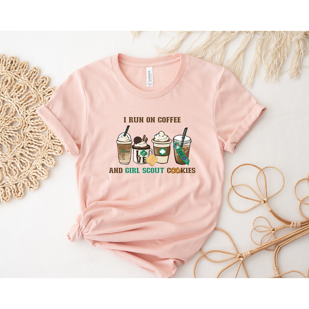 I Run On Coffee And Girl Scout Cookies, Coffee Cup Sweatshirt, Girl Scout Shirt, Coffee Lover Gifts, Girl Shirt, Cute Tee, Girl Scout Leader - 1.jpg