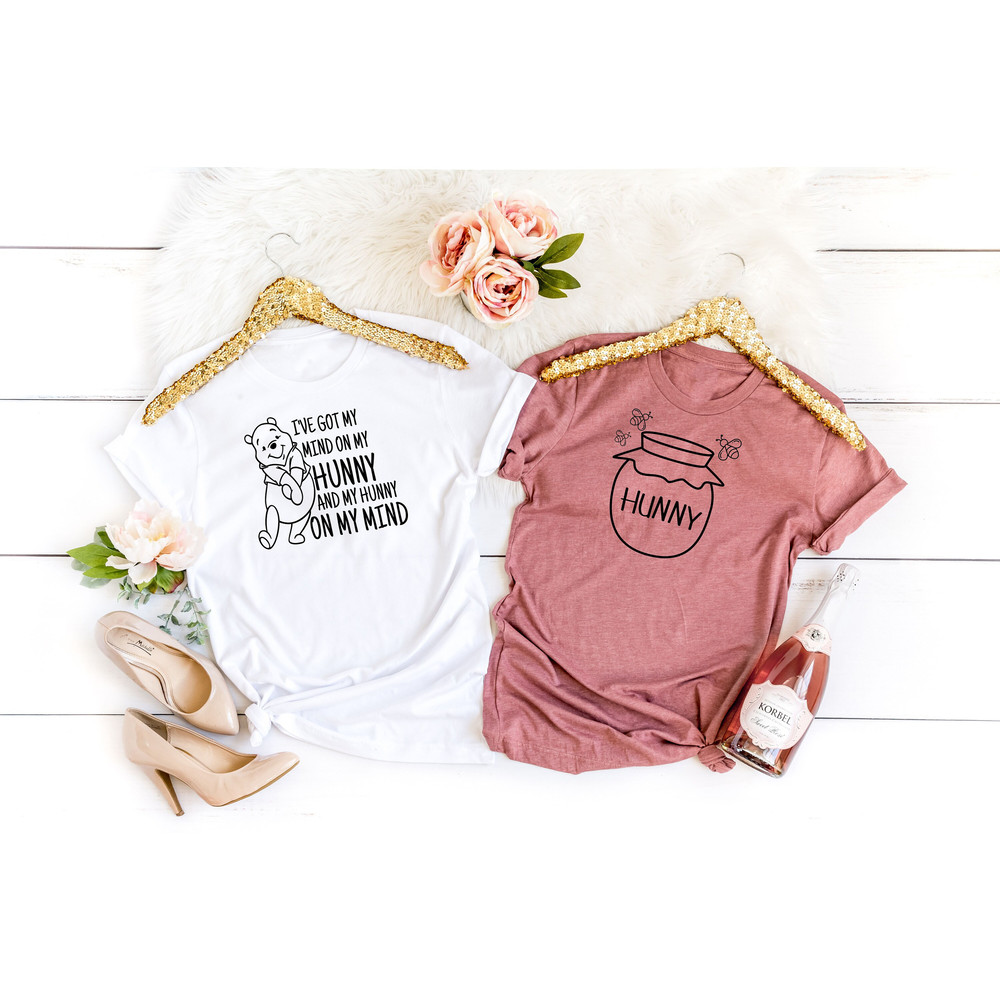 I’ve Got My Mind On My Hunny And My Hunny On My Mind Shirt, Disney Matching Couples Shirts, Disney Anniversary Gift, Disney Vacation T-Shirt - 3.jpg