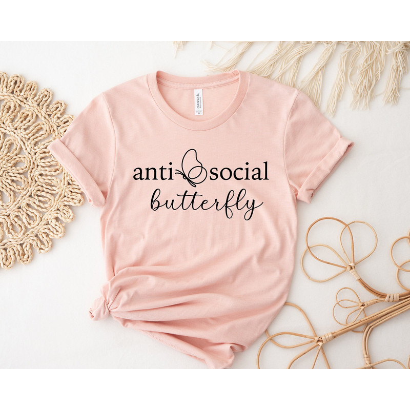Retro Comfort Colors Butterfly Shirt,Anti Social Butterfly Shirt,Butterfly Sweatshirt,Retro Aesthetic Shirt,Unisex Boho Graphic Shirt,Womens - 1.jpg