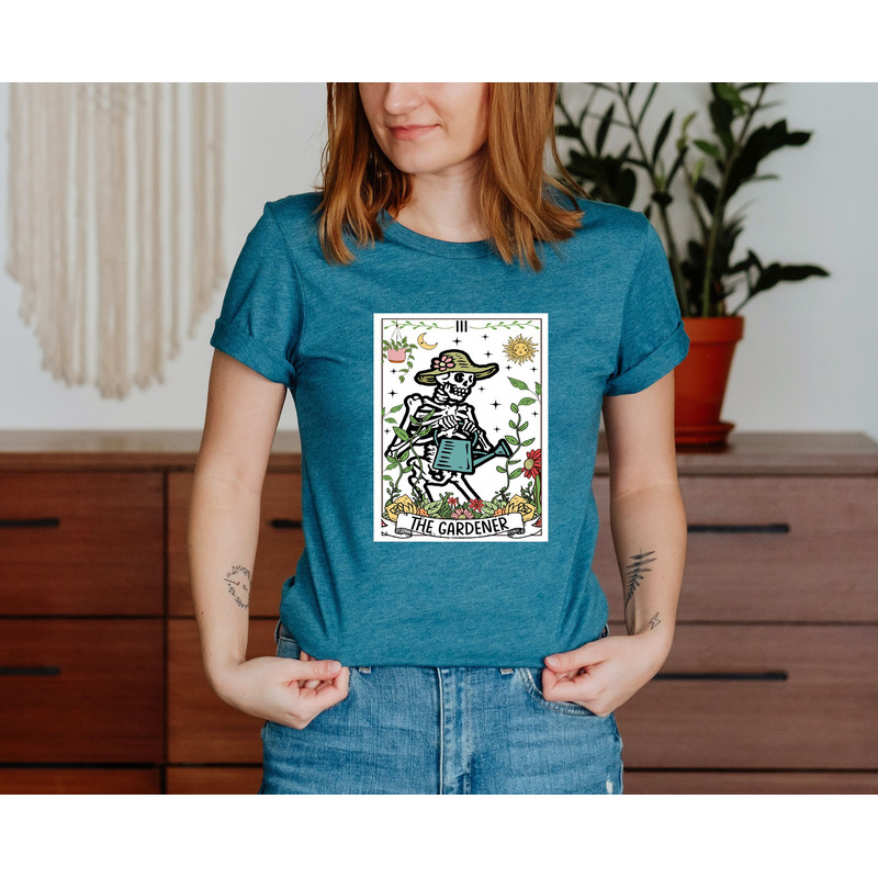 The Gardener Tarot Card Shirt, Plant Lover Shirt, Farmer T Shirt, Gift For Gardeners, Botanical Shirt, Gardening Shirt, Skeleton Shirts - 2.jpg