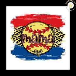 softball mama svg, leopard softball mom svg, hand drawn svg, mama svg