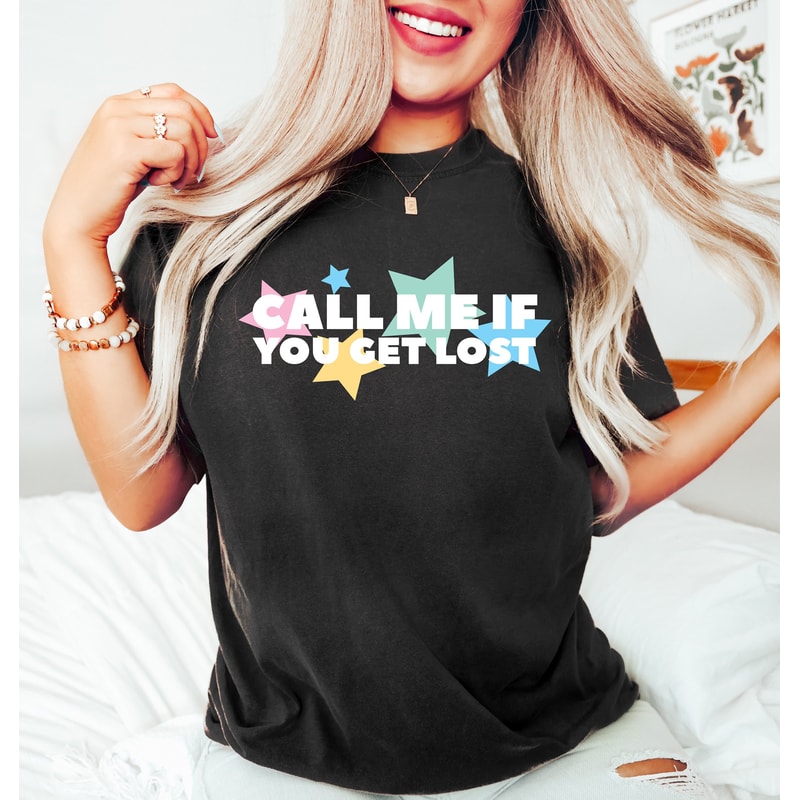Call Me If You Get Lost, Retro Vintage Unisex Shirt, Boho Aesthetic Gift, Indie Style Tee, Hip Hop Crewneck, Trendy Unisex Tee, Gift For Her - 1.jpg