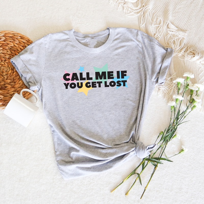 Call Me If You Get Lost, Retro Vintage Unisex Shirt, Boho Aesthetic Gift, Indie Style Tee, Hip Hop Crewneck, Trendy Unisex Tee, Gift For Her - 3.jpg