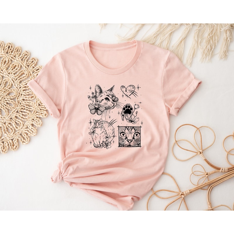 Cat Portrait Shirt, Cat Lover Shirt, Cat Crewneck, Cat Owner Shirt, Cat Sweatshirt, Aesthetic Cat Shirt, Retro Cat Tee, Cat Mom Tee, Cat Dad - 1.jpg